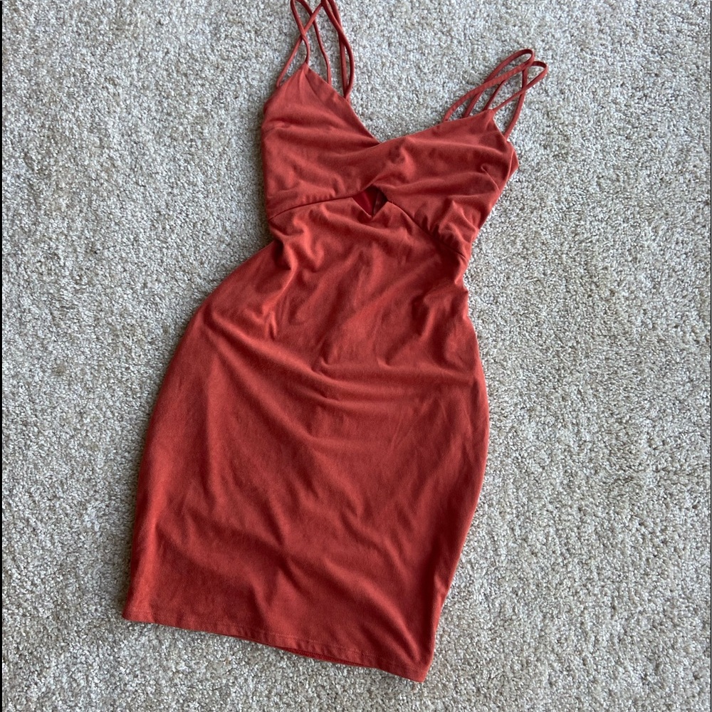 Dusty Rose Strappy Bodycon Dress